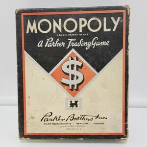 Monopoly 1936 Antique Vintage Black NO BOARD **IOB**